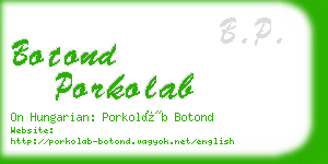 botond porkolab business card